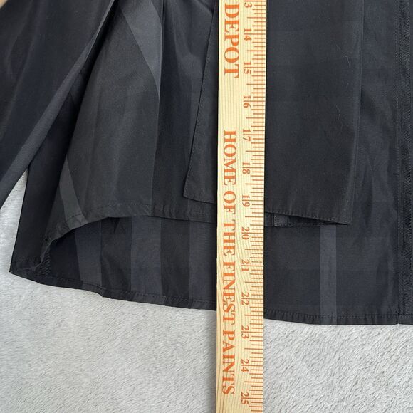 Sun Kim Cropped Open Drape Jacket Small Black Stripe Lagenlook Modern Cyberpunk - Picture 5 of 9